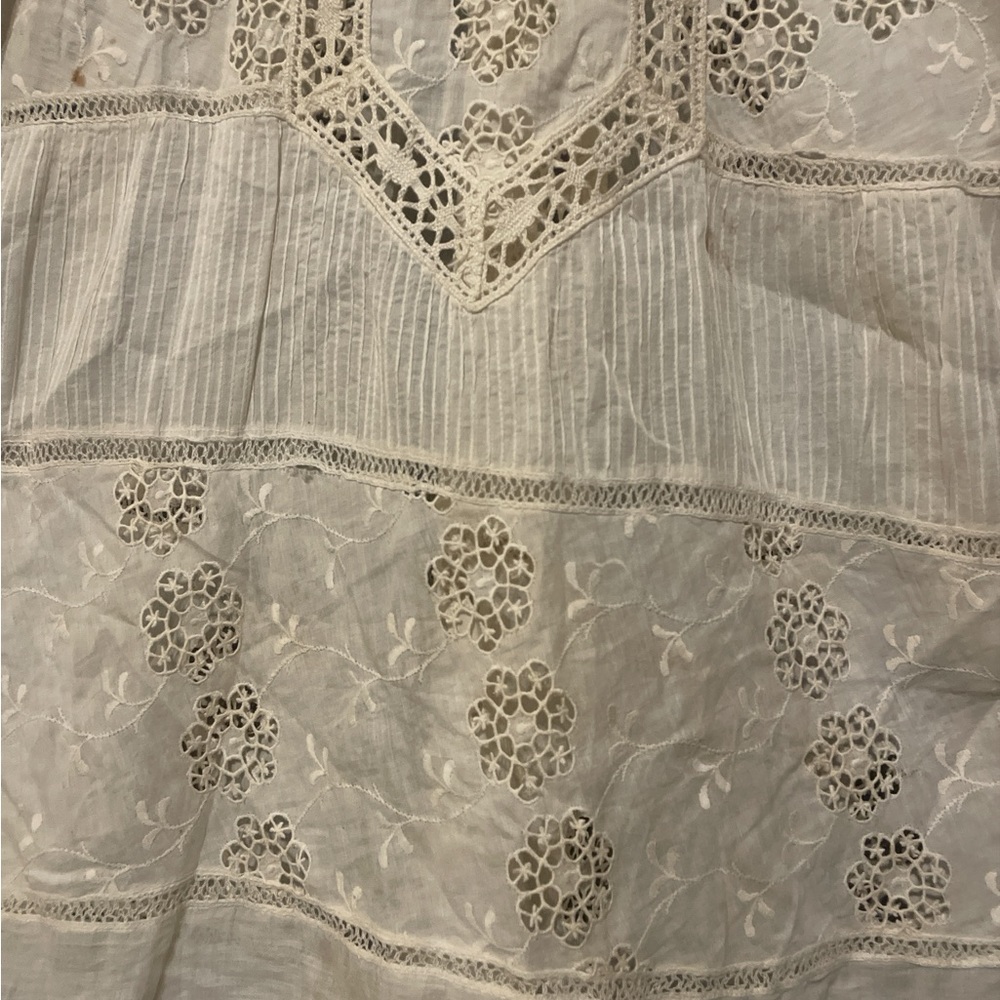 linen vintage crochet dress, no tags nor size - Picture 7 of 10
